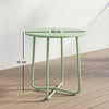 Outsunny 48 cm Round Garden Side Table, Small Metal Outdoor Garden Table with Rolled Edge, Green