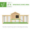 PawHut Large Chicken Coop, Wooden Outdoor Chicken Cage Poultry Hen House with Nesting Box