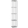 HOMCOM RGB LED Floor Lamp with Shelves, Modern Dimmable Standing Lamp with Remote Control, Adjustable Brightness & Speed for Living Room, Bedroom, Office, Grey