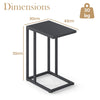Modern Industrial Metal End Table with Adjustable Foot Pads-Grey