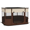 PawHut Foldable Dog Pen with Storage Bag for Indoor/Outdoor Use, Portable Pet playpen, with Ground Stakes - Brown
