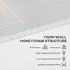 Outsunny 14 Pieces Polycarbonate Sheets, 121 x 61 x 0.4cm Twin-Wall Plastic Roofing Sheets, 10m Replacement Greenhouse Panels, Waterproof and UV Protection, Clear