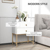 HOMCOM Elegant Two-Drawer Bedside Table - White