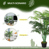 Outsunny 125cm/4FT Artificial Palm Plant Decorative Tree with Nursery Pot, Fake Plastic Indoor Home Office D√É¬©cor, Green