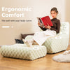 Bean Bag Chair with Ottoman Accent Lazy Sofa Chair Set-Green