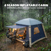 Outsunny Inflatable Camping Tent w/ Hand Pump, Easy Setup 1/2 Person Blow Up Tent, Dark Blue