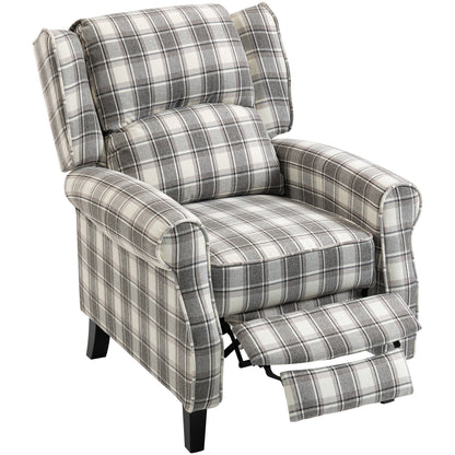 HOMCOM 160 degrees Reclining Armchair, with Footrest - Grey and White