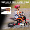 HOMCOM 24V Electric Motorbike with Twist Grip Throttle, Music, Horn, 12