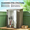 Outsunny 5x3 Garden Shed with Sloped Roof, Lockable Door for Tools and Equipment Storage, Light Grey