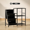 HOMCOM 3-Tier Record Player Stand, End Table for Living Room, Bedroom - Black Wood Effect