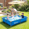 Outsunny Metal Frame Swimming Pool, Rectangular Above Ground Frame Pool with Repair Patch, 229 x 160 x 43 cm, Blue