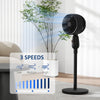 HOMCOM Pedestal Fan, Powerful Air Circulator, 12 Inch Floor Standing Fan with 3 Speed Settings, Oscillating Function for Bedroom, Home and Office, Black