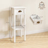 HOMCOM 2-Tier Side Tables Set of 2 with Drawer and Shelf, 2 Pieces Bedside Tables for Living Room and Hallway, White