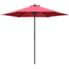 Outsunny 2.8m Garden Parasol Umbrella, Round Outdoor Market Table Umbrella Sun Shade Canopy, Wine Red