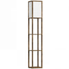 HOMCOM 3-Tier Floor Lamp, Floor Light with Storage Shelf, Reading Standing Lamp with Acrylic Shade for Living Room, Bedroom, Kitchen, Dining Room, Office, Dorm, 160cm, Brown