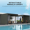 Outsunny 3 X 3 Meters Pergola with Sliding Roof, Garden Gazebo with Adjustable Sun Shade Canopy and Steel Frame, Charcoal Grey