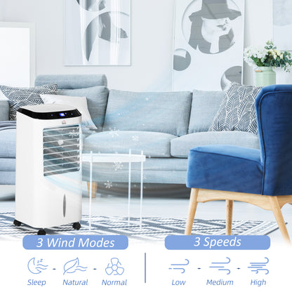 HOMCOM Portable Air Cooler in White