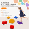 AIYAPLAY Balance Stepping Stones for Kids, 6-Piece Non-Slip Stackable River Stones, Obstacle Courses for Balance and Motor Skill