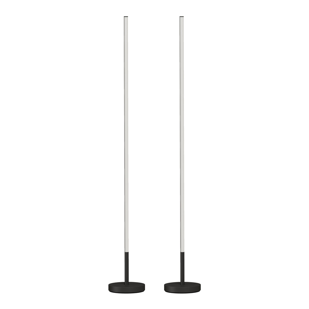 HOMCOM Corner Lamp Set of 2, 1450 lm LED Floor Lamp w/ 3-Level Brightness, Foot Switch, 3000K, Minimalist Corner Light, Black