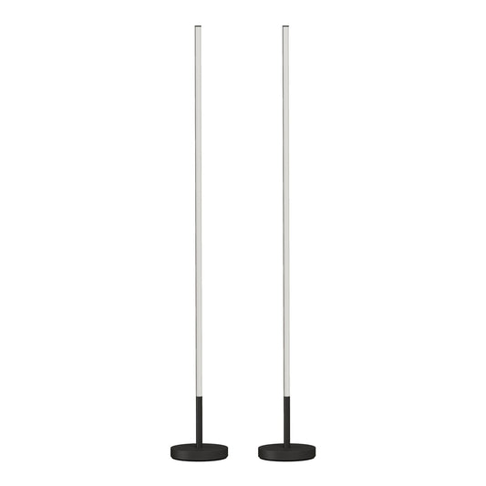 HOMCOM Corner Lamp Set of 2, 1450 lm LED Floor Lamp w/ 3-Level Brightness, Foot Switch, 3000K, Minimalist Corner Light, Black