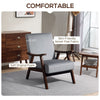 HOMCOM Nordic Accent Chair, Upholstered Velvet Armchair with Solid Wood Frame and Soft Thick Padded for Living Room, Bedroom, Grey