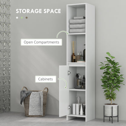 HOMCOM Narrow Bathroom Cabinet in White