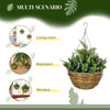 Outsunny Set of Two Artificial Hanging Lavender Flower Pots - Purple
