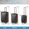 Large/Medium/Small Carry on Suitcase Sets with Premium Wheels and TSA Approved Lock-Black