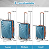 Large/Medium/Small Carry on Suitcase Sets with Premium Wheels and TSA Approved Lock-Blue