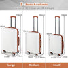Large/Medium/Small Carry on Suitcase Sets with Premium Wheels and TSA Approved Lock-White
