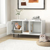 Cat Litter Box Enclosure with Storage and Removable Scratching Board-White