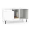 Cat Litter Box Enclosure with Storage and Removable Scratching Board-White