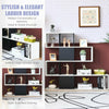 5-Tier Display and Storage Bookshelf for Home and Office-Black and White
