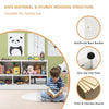 Wooden Storage Bookcase with 2 Tiers and 5 Cubes-White