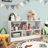 Wooden Storage Bookcase with 2 Tiers and 5 Cubes-White