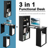 Modern 3-in-1 Wooden Computer Desk with 6-Tier Storage Bookshelves-Black