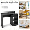Wooden Computer Desk With Keyboard Tray for Work and Study-Black