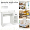 Wooden Computer Desk With Keyboard Tray for Work and Study-White
