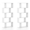 Geometric S-Shaped Bookcase with Anti-Toppling Device for Living Room Home Office-White