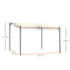 Outsunny 4 x 3 Meters Canopy Metal Wall Gazebo Awning Garden Marquee Shelter Door Porch - Cream