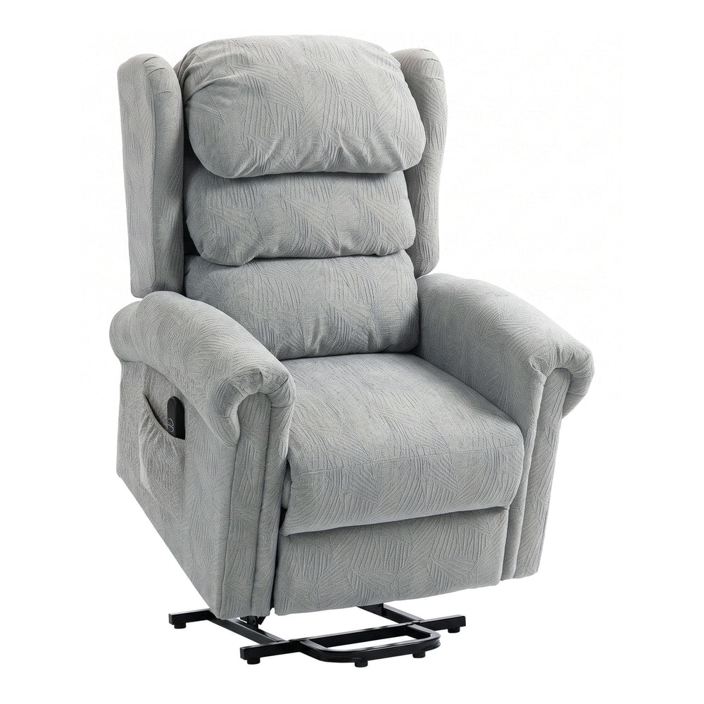 HOMCOM Velvet-Feel Electric Riser Recliner Chair - Grey