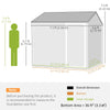 Outsunny 7 x 6ft Galvanised Garden Shed, with Latch - Dark Grey
