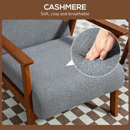 HOMCOM Armchair with Wide Seat in Grey