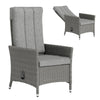 Outsunny 105Â°-150Â° Reclining Rattan Chair - Light Grey