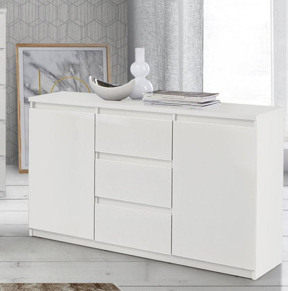 Chelsea 122cm 2 Door 3 Drawer Sideboard (CHLK231) in White