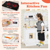 Children Pretend Toy Kitchen Playset with Stoves and Coffee Machine-White