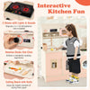 Children Pretend Toy Kitchen Playset with Stoves and Coffee Machine-Pink