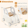 Children Push Walker Cart with Handle and Wheels-White
