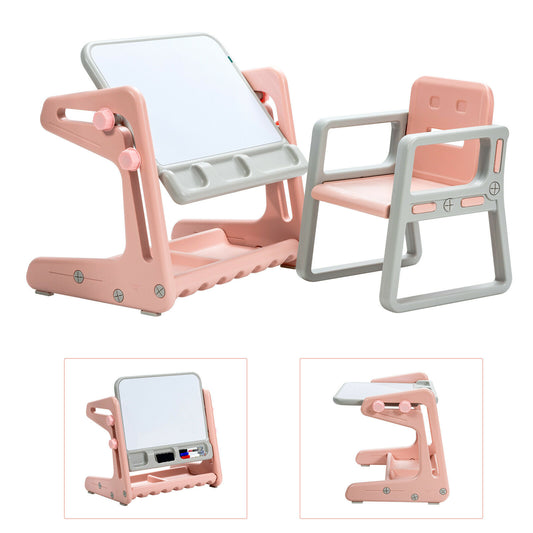 Children's Art Easel / Table and Chair Set with ample storage space, showing the easel and chair together