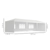 Outsunny Garden Gazebo 9 x 3 Marquee Party Wedding Tent Canopy, White